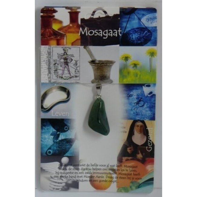 Colgante de piedra de salud ágata musgosa 1 unidad