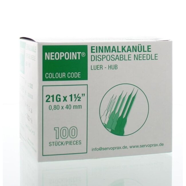 Sterile Injection Needle 0.8 x 40mm 100 Pieces