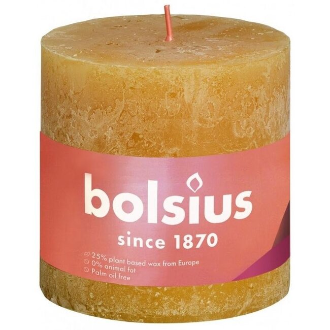 Bolsius Rustiekkaars shine 100/100 honeycomb yellow 1 Stuks