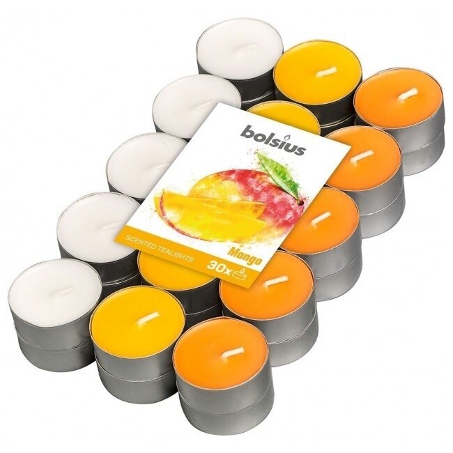 Bolsius Velas de té aromáticas mango 18 unidades