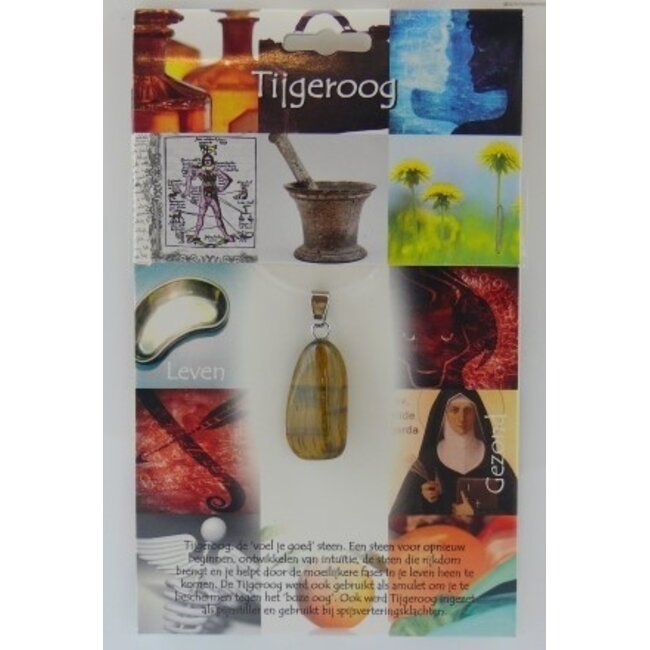Pendentif en pierre de santé œil de tigre Steengoed, 1 pièce