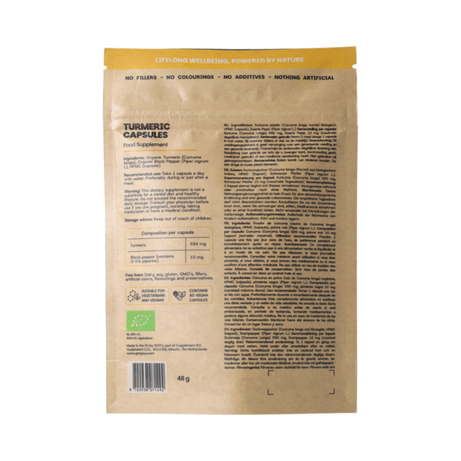Kurkuma piperine bio 80.00 Capsules