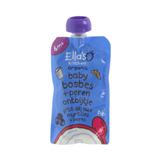 Ella's Kitchen Baby bosbes + peer ontbijt 6+ bio 100.00 Gram