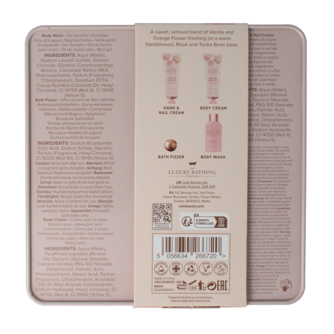 Relax & unwind hand nail creme body wash etc blik 1.00 Stuks