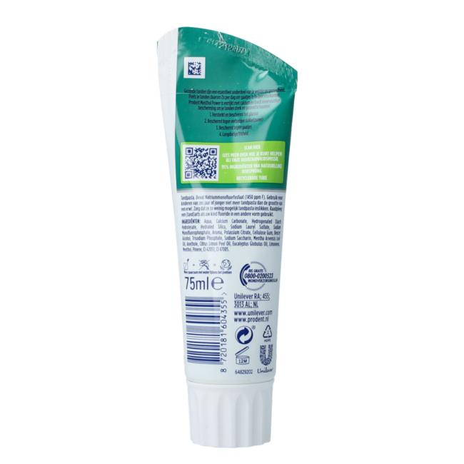 Tandpasta menthol power 75.00 Milliliter