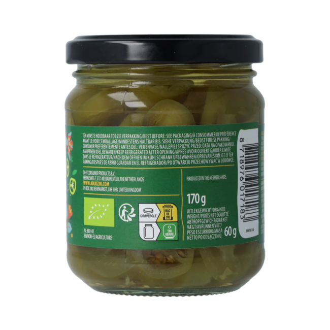 Jalapeño plakjes bio 170.00 Gram