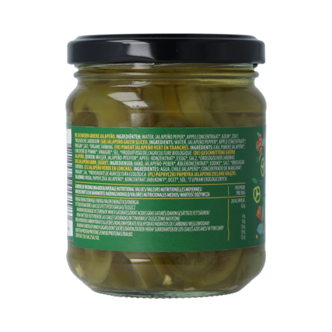 Jalapeño plakjes bio 170.00 Gram