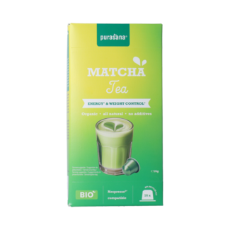 Purasana Instant Matcha Thee Capsules 16x1g bio  16.00 Capsules