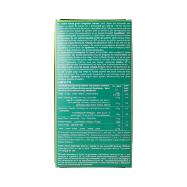 Instant Matcha Thee Capsules 16x1g bio  16.00 Capsules