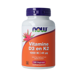 NOW Vitamina D3 e K2 - 1000 UI 45 mcg 180 Capsule vegetariane