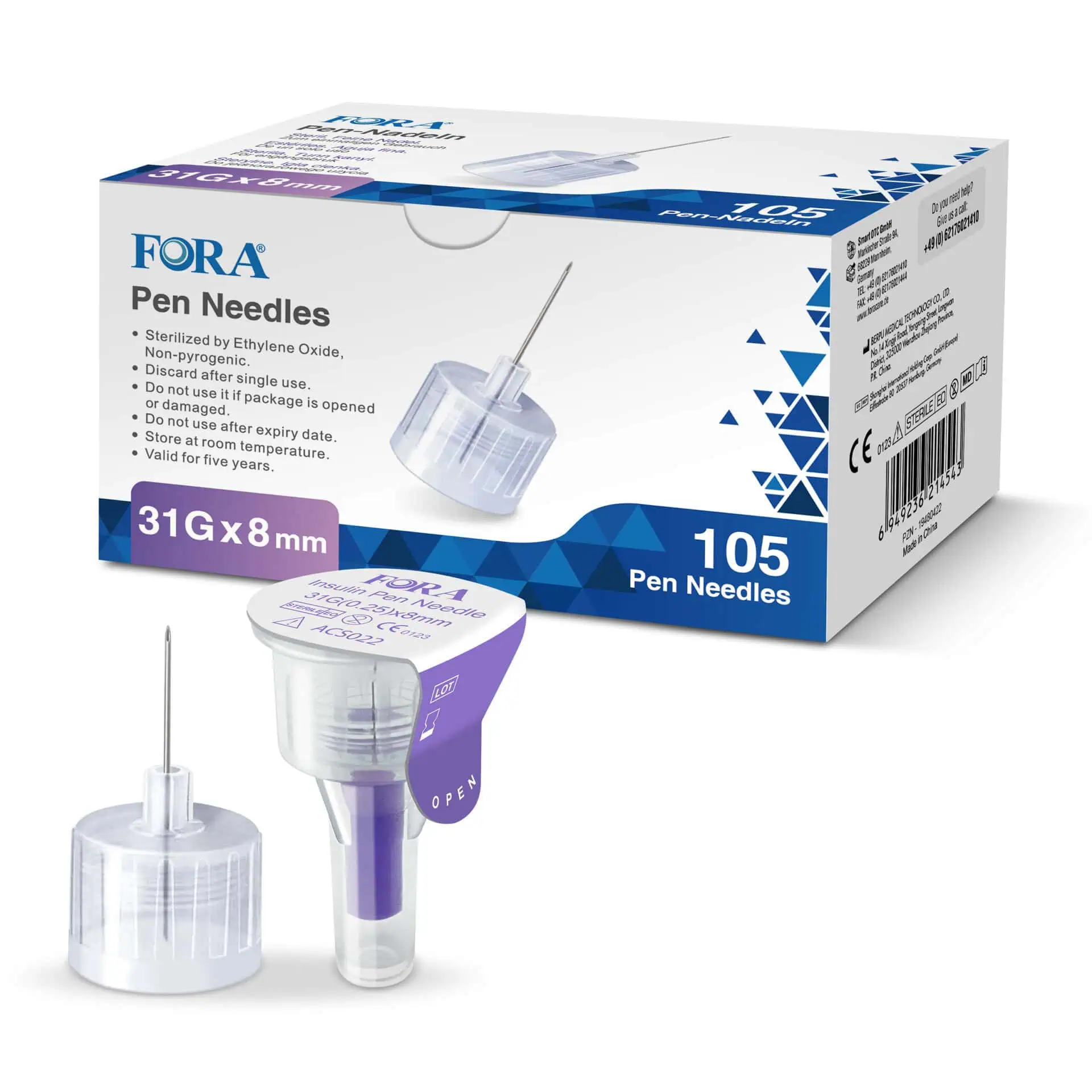 FORA Pennaalden 31G 8mm (105 Stuks) 105 Stuks