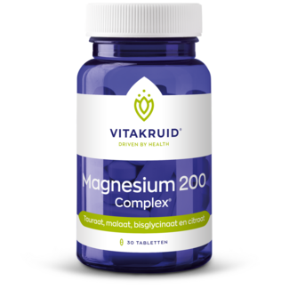 Vitakruid Magnesium 200 Complex Tauraat Malaat Bisglycinaat 30.00 Tabletten