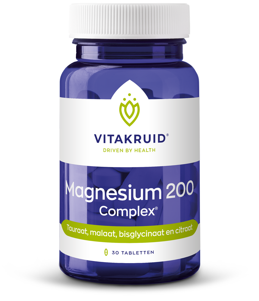 Vitakruid Magnesium 200 Complex Tauraat Malaat Bisglycinaat 30 Tabletten