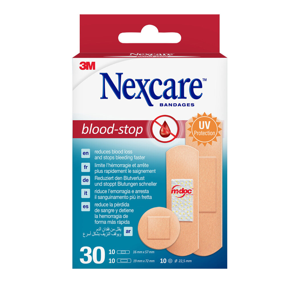 Nexcare Blood stop pleisters 3 maten assortiment 30 Stuks