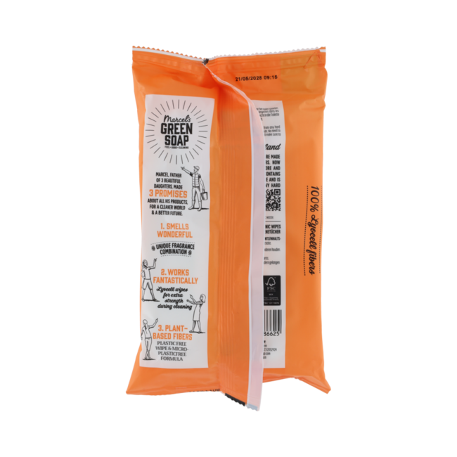 Hygiënische schoonmaakdoekjes orange & jasmin 60.00 Stuks