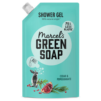 Marcel's Green Soap Shower gel Cedar & Pomegranate Navulling 500.00 Milliliter