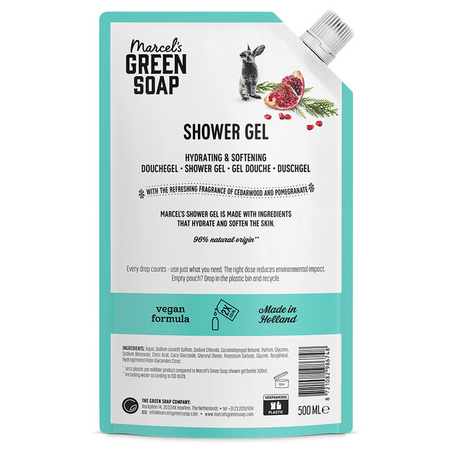 Shower gel Cedar & Pomegranate Navulling 500.00 Milliliter