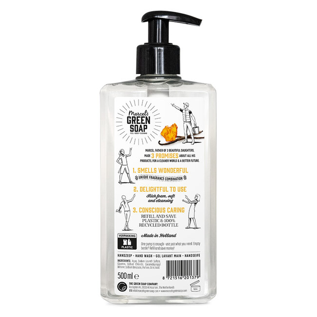 Handzeep Vanilla & Amber (500 ml) 500.00 Milliliter