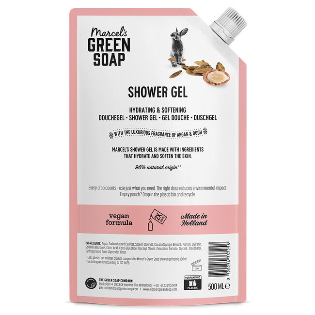 Shower Gel Argan & Oudh Navulling 500.00 Milliliter