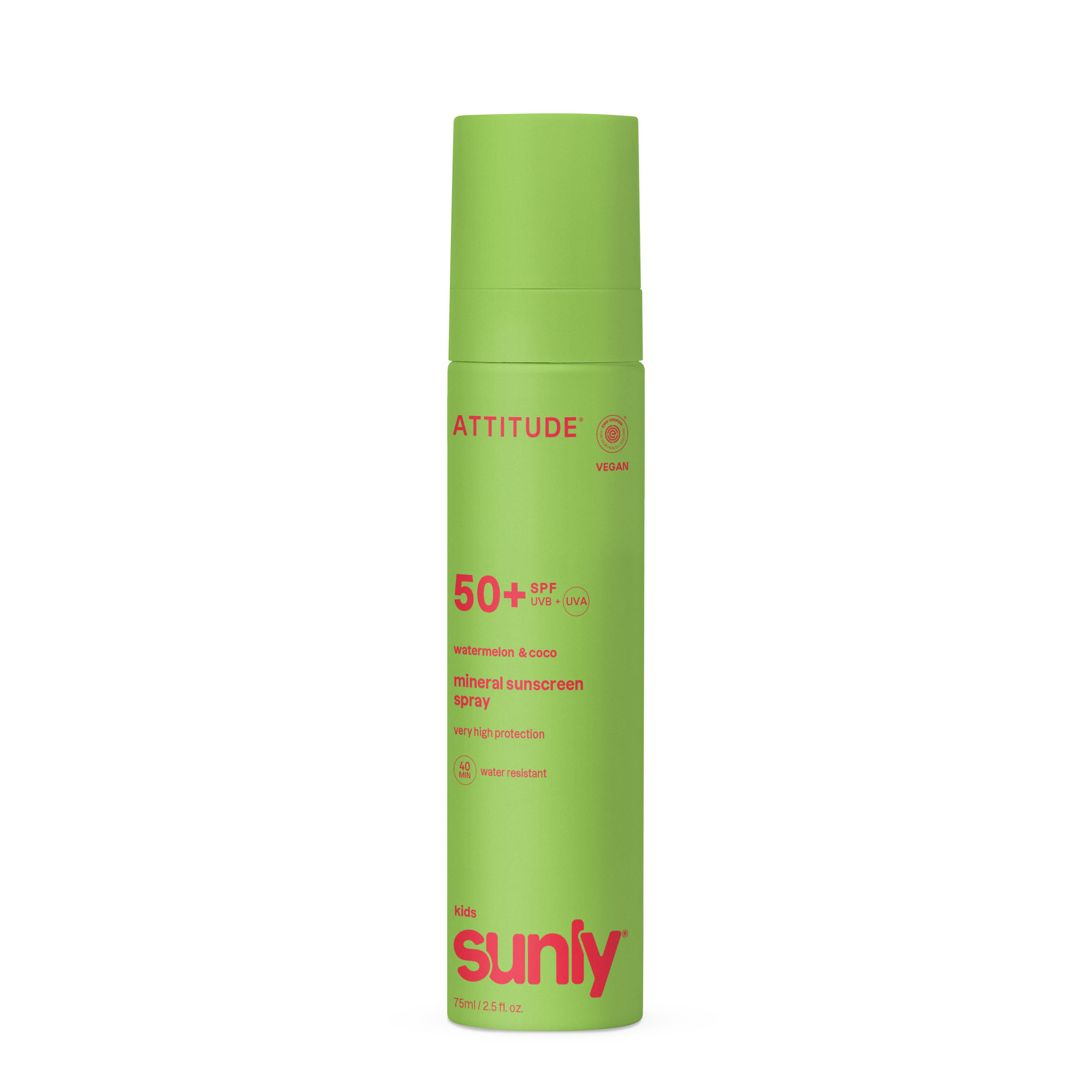 Attitude ATT SUNLY Sunscreen spray Kids SPF50 watermelon 75 Milliliter