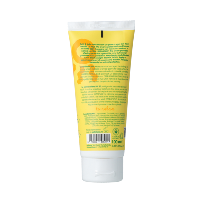 Minerale zonnebrand SPF30 - 0% parfum 100.00 Milliliter