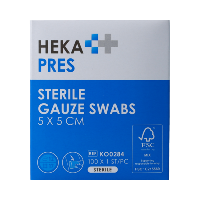 Hydrofiel gaaskompres 5 x 5 steriel 100.00 Stuks
