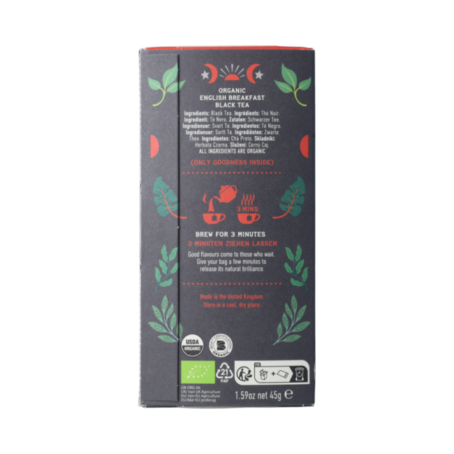 Thee English breakfast bio 20.00 Zakjes