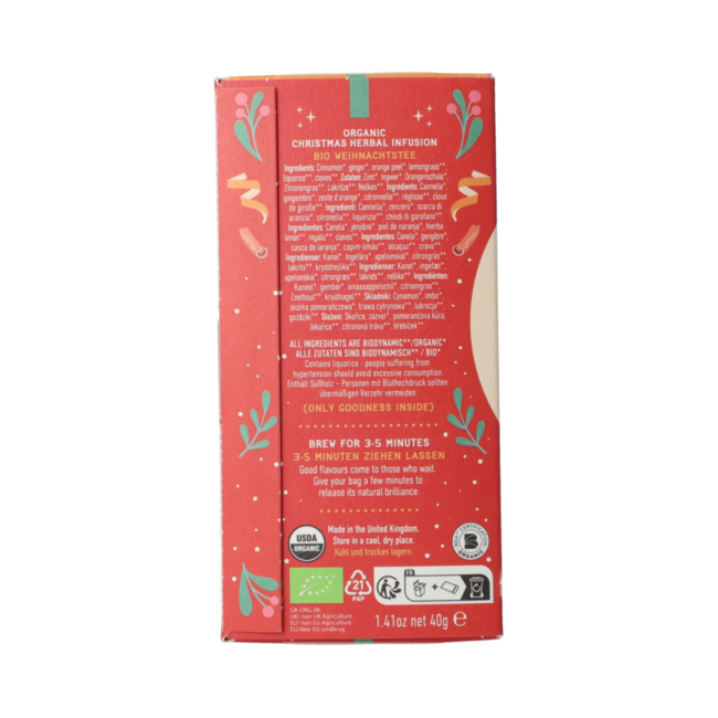 Christmas tea bio 20.00 Zakjes