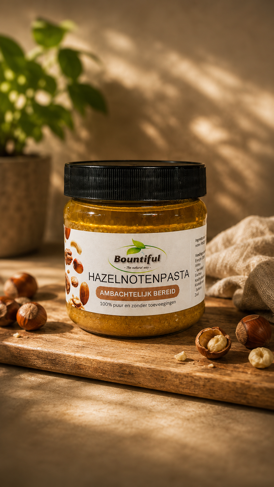 Bountiful Hazelnootpasta vers geroosterd 350 Gram
