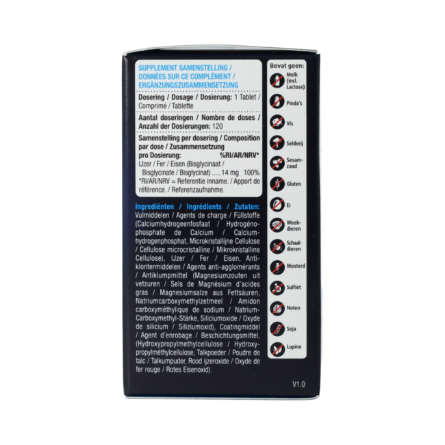 IJzer Bisglycinaat 100% 120.00 Tabletten