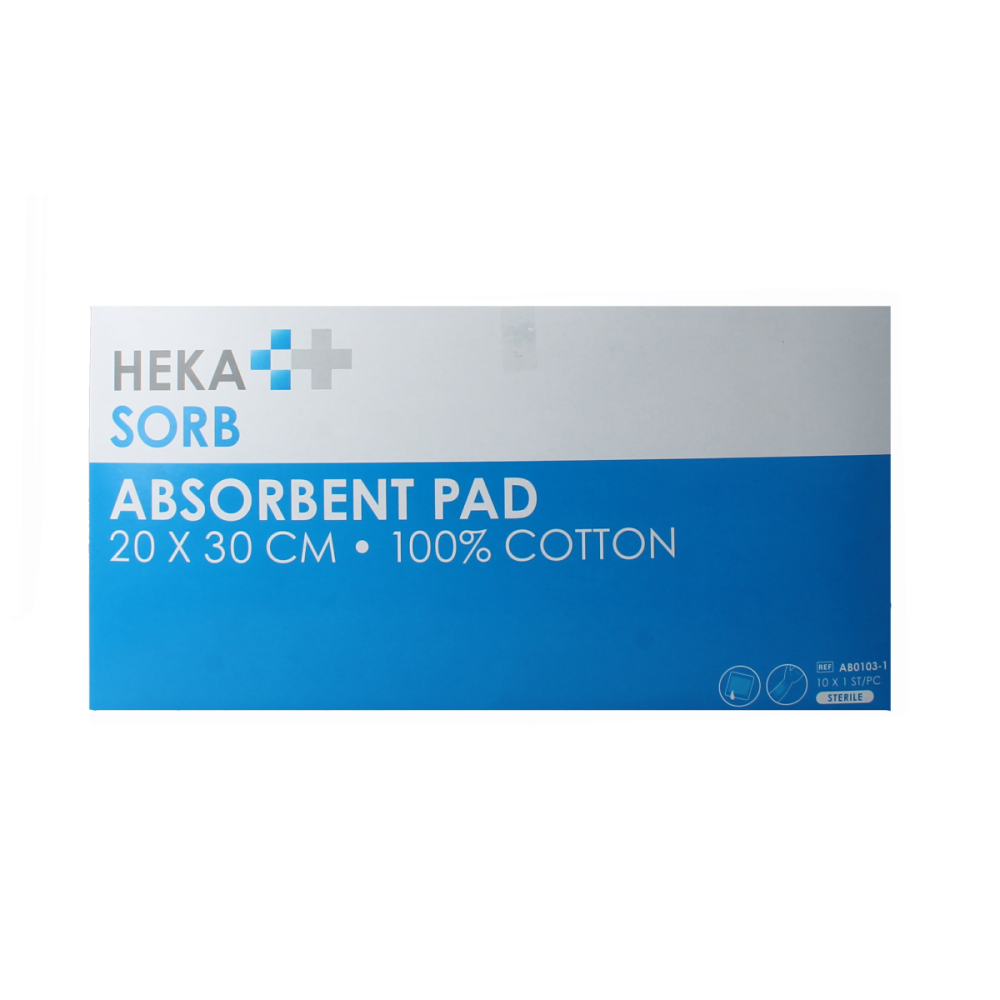 Hekasorb Absorberend verband 20x30 steriel 10 Stuks