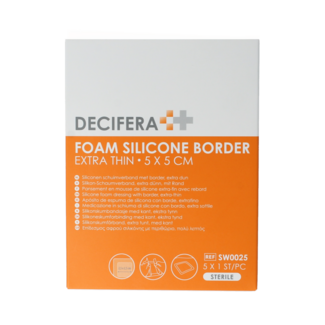 Decifera Foam silicone border extra dun 5x5cm 5.00 Stuks