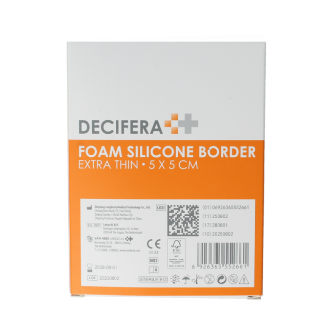 Foam silicone border extra dun 5x5cm 5.00 Stuks