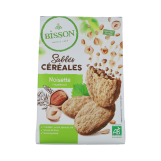 Bisson Zandkoekjes hazelnoot & granen bio 200.00 Gram