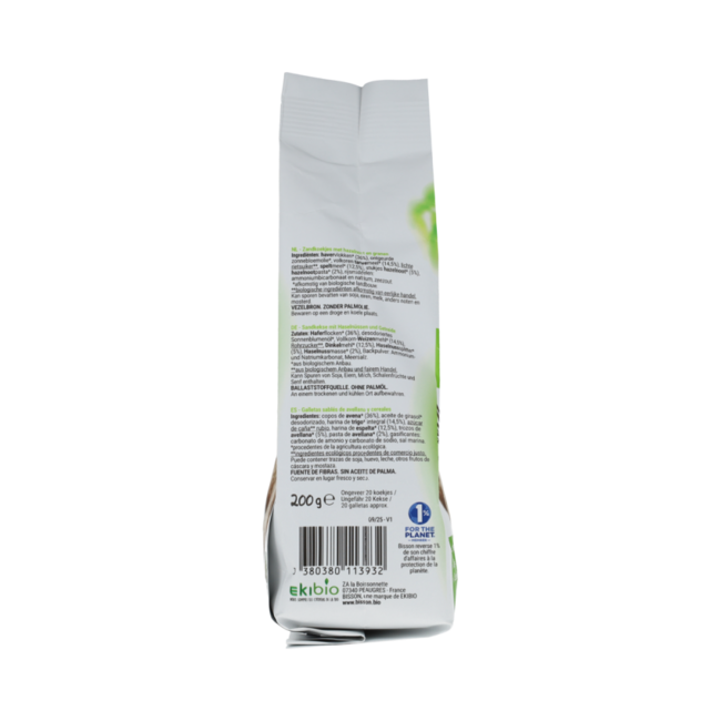 Zandkoekjes hazelnoot & granen bio 200.00 Gram