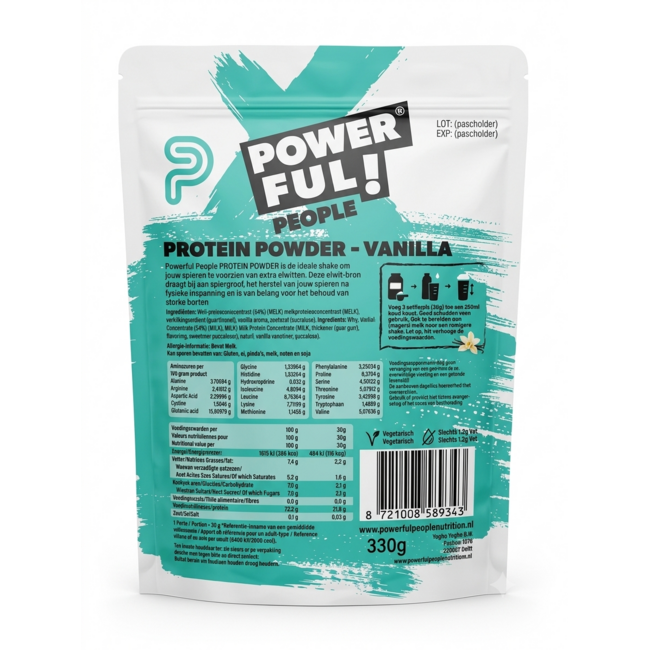 Powerful People Proteine in polvere Vaniglia 330,00 Grammi
