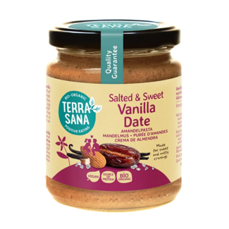 TerraSana Crema de almendras salted & sweet vainilla dátil 250,00 gramos