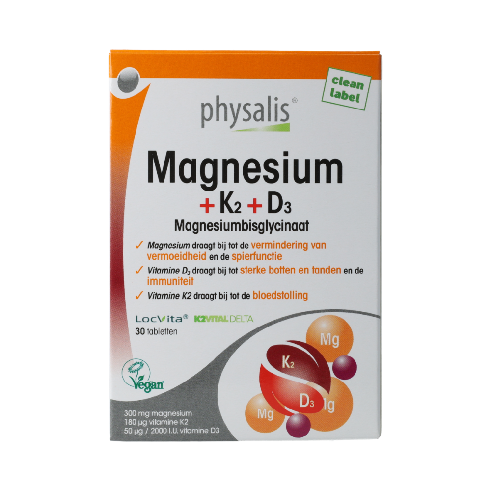 Physalis Magnesium + K2 + D3 30 Tabletten
