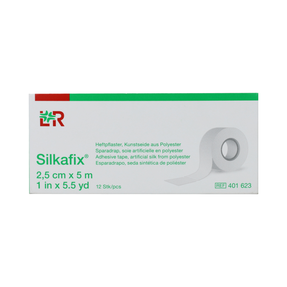Silkafix Hechtpleister 5m x 25 mm latexvrij 12 Stuks