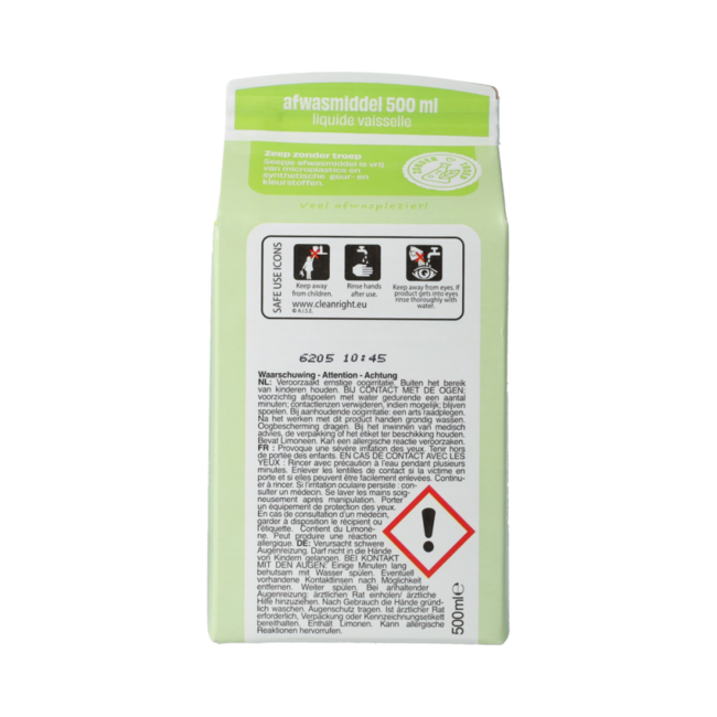 Afwasmiddel limoen refill 500.00 Milliliter