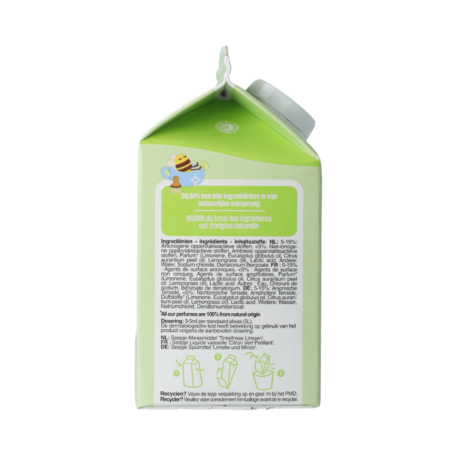 Afwasmiddel limoen refill 500.00 Milliliter