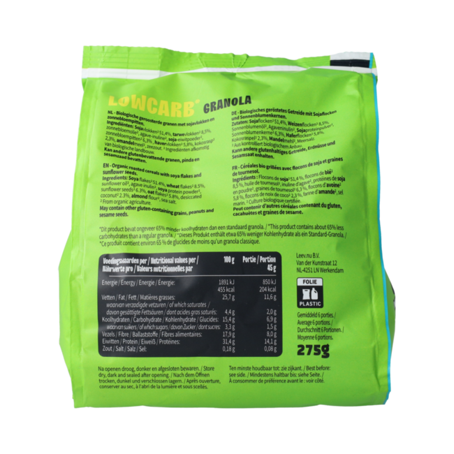 Lowcarb granola bio 275.00 Gram
