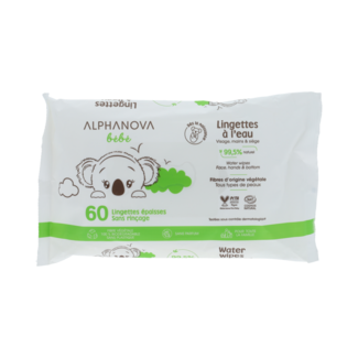Alphanova Bebe Toallitas de agua para cara, manos y culete 60,00 unidades