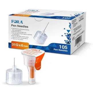 Fora FORA Pen Needles 31G 6mm (105 Pieces) 105.00 Pieces