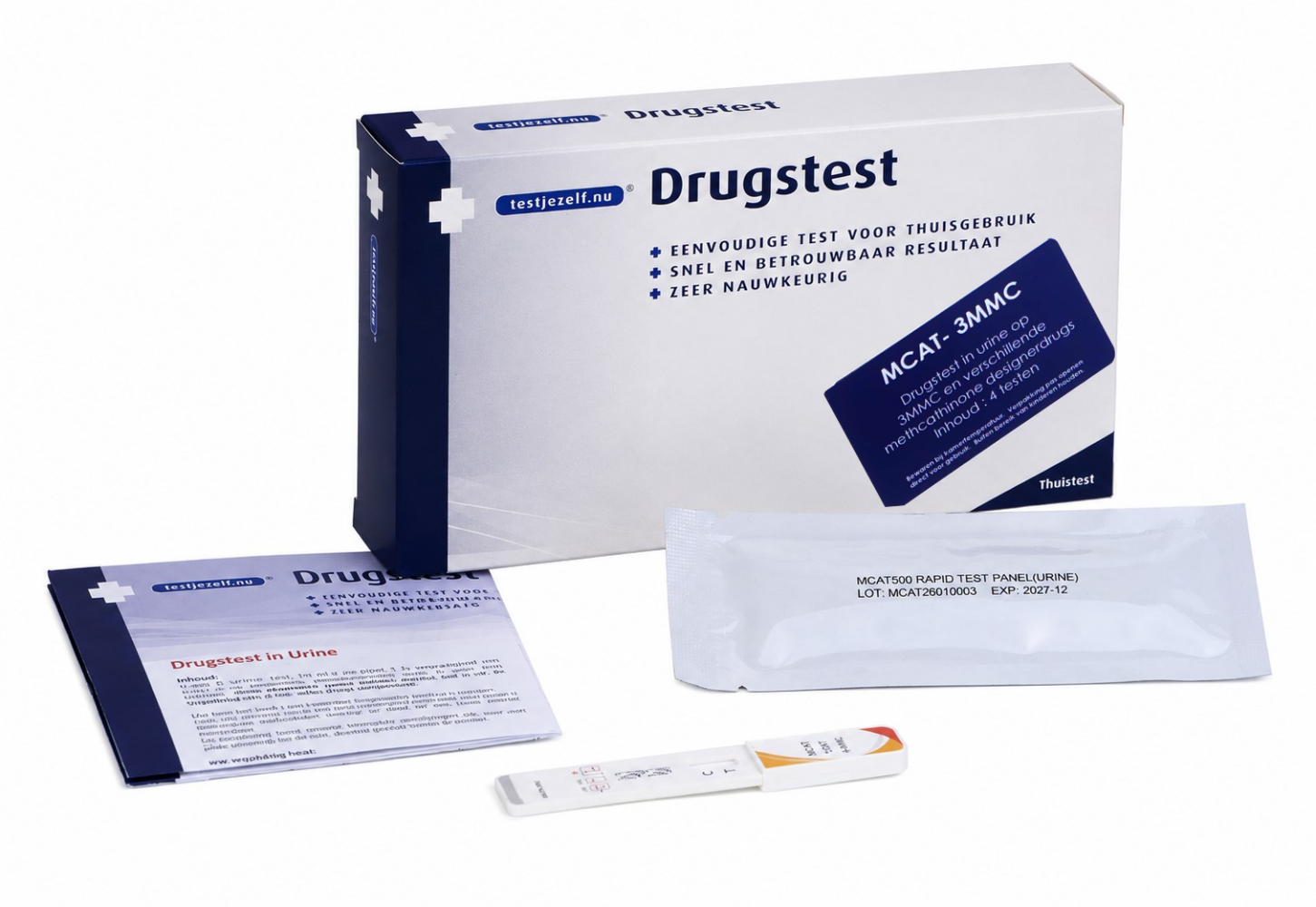 Testjezelf.nu Drugstest MCAT (3MMC) in urine 4 Stuks