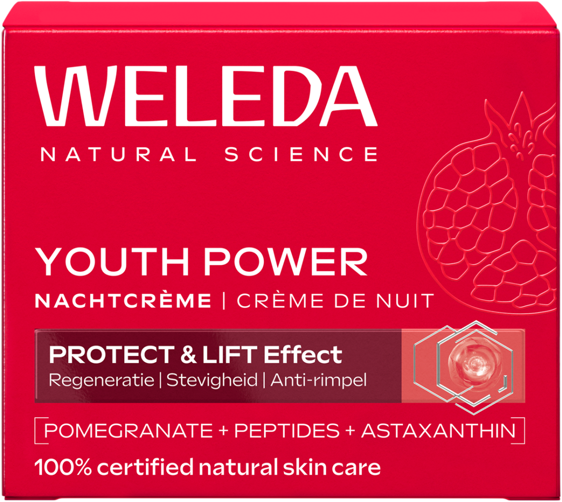 Weleda Youth power nachtcreme granaatappel astaxanthine 40 Milliliter