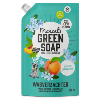 Marcel's Green Soap Wasverzachter perzik & jasmijn navulling 750 Milliliter