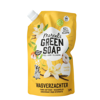 Marcel's Green Soap Wasverzachter vanille & katoen navulling 750 Milliliter