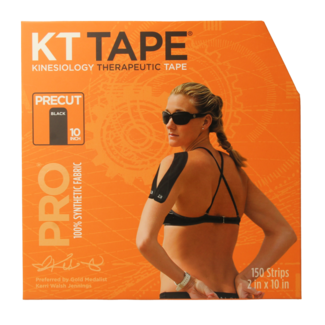 KT Tape Rotolo Jumbo Pro 38 metri, 150 Strisce Pretagliate Nere, 1 Pezzo