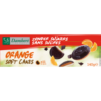 Damhert Soft cakes orange suikervrij 140 Gram